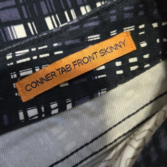 TORY BURCH Navy/ Purple/ White Plaid Lightweight Cotton Pants. Size 28 - Picture 10 of 16